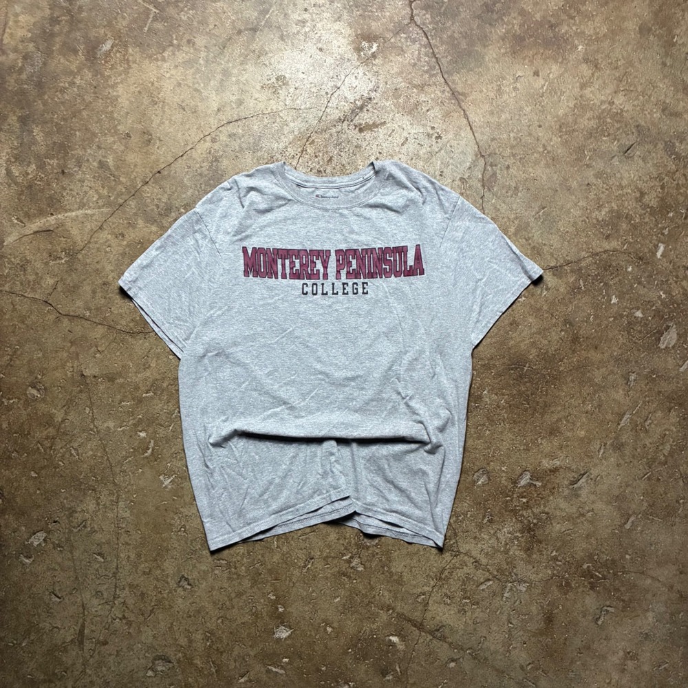 Champion Monterey Peninsula College T-Shirt Mens Large Gray Short Sleeve Tee